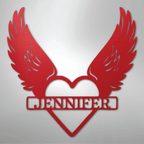 Remembrance Heart & Wings Personalized Name Steel Metal SignCustomly Gifts