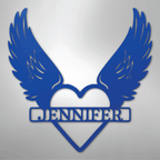Remembrance Heart & Wings Personalized Name Steel Metal SignCustomly Gifts