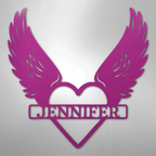Remembrance Heart & Wings Personalized Name Steel Metal SignCustomly Gifts