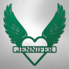 Remembrance Heart & Wings Personalized Name Steel Metal SignCustomly Gifts