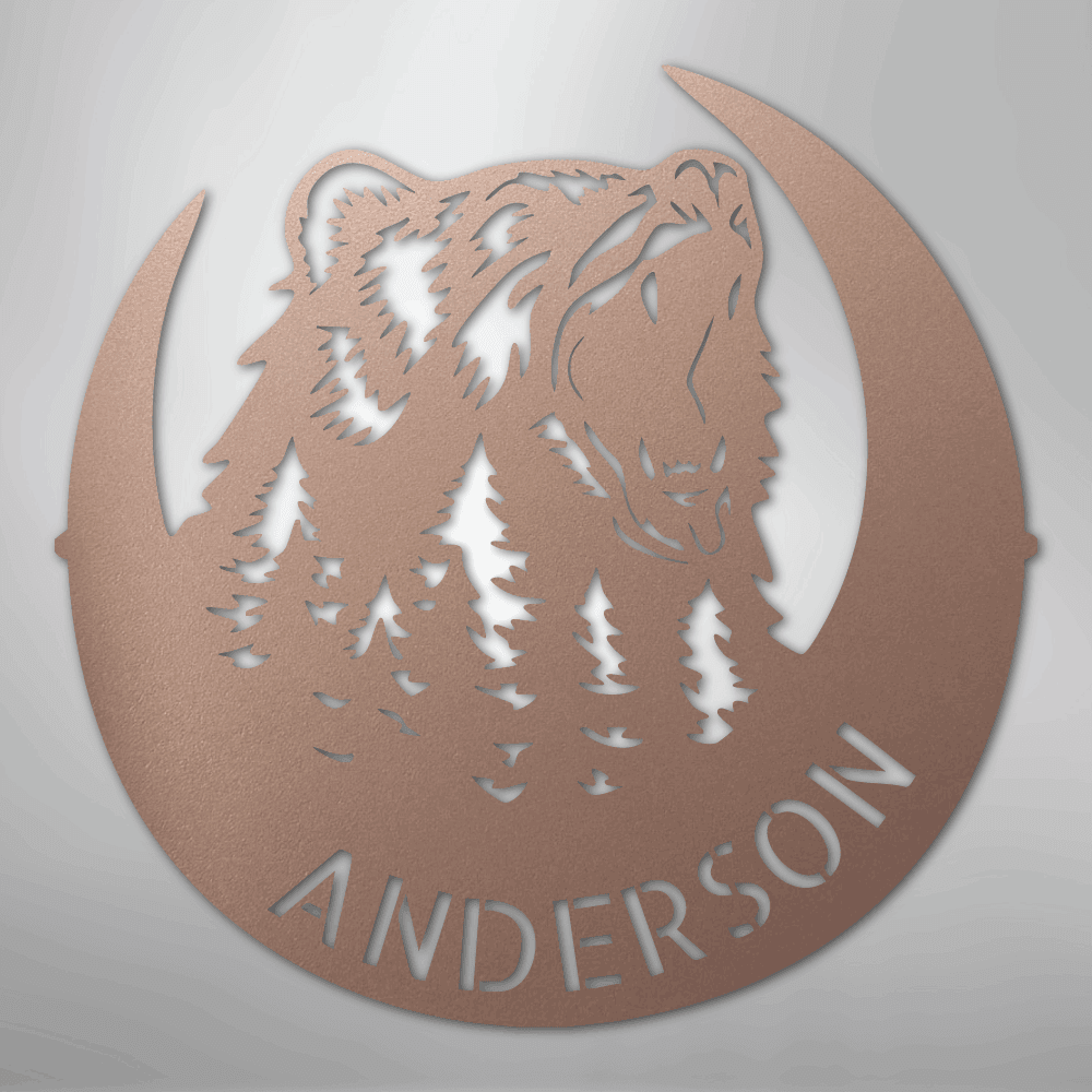 Roaring Bear Personalized Steel Metal Sign Wall ArtCustomly Gifts