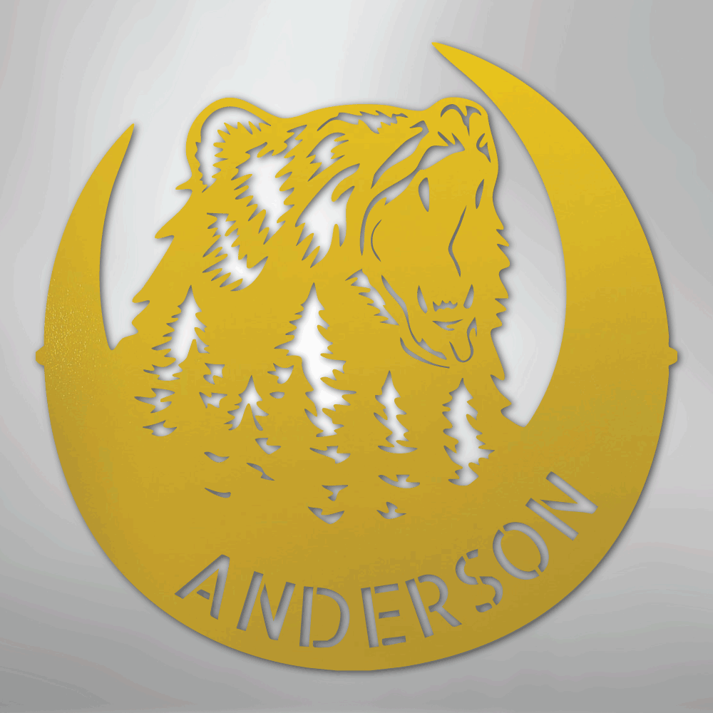 Roaring Bear Personalized Steel Metal Sign Wall ArtCustomly Gifts