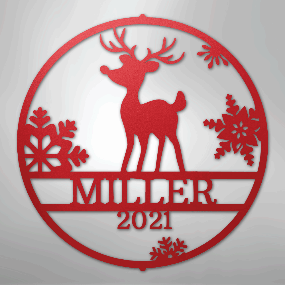 Rudolph's Personalized Steel Metal Sign Wall ArtCustomly Gifts