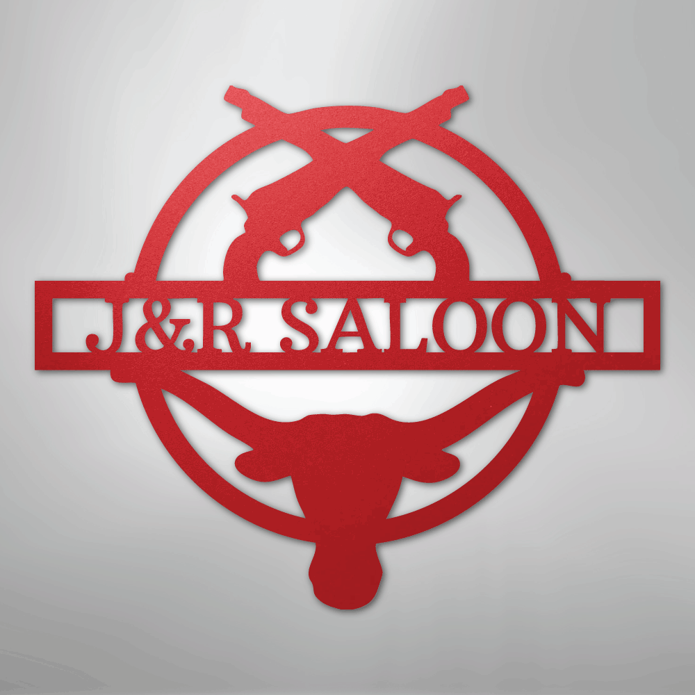 Saloon Monogram Personalized Steel Metal Sign Wall ArtCustomly Gifts