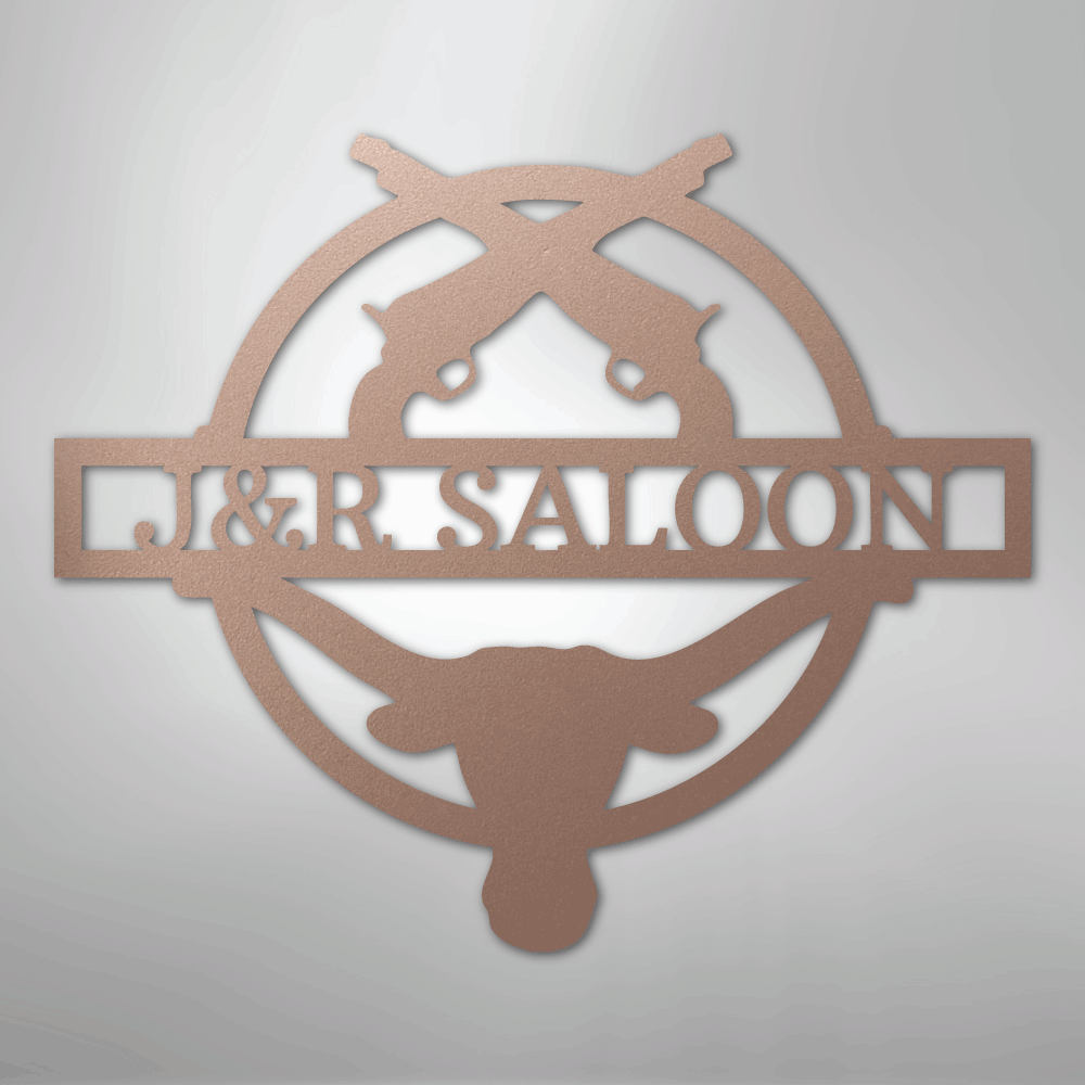 Saloon Monogram Personalized Steel Metal Sign Wall ArtCustomly Gifts