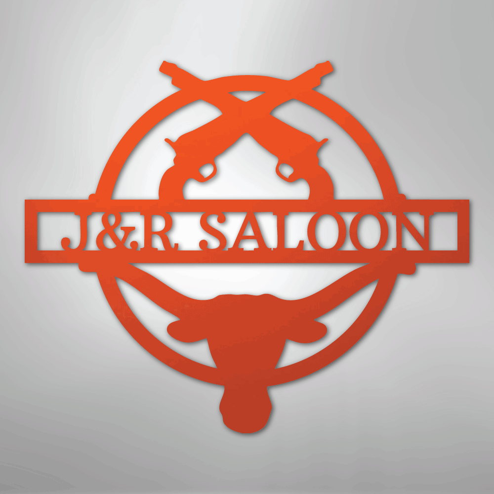 Saloon Monogram Personalized Steel Metal Sign Wall ArtCustomly Gifts