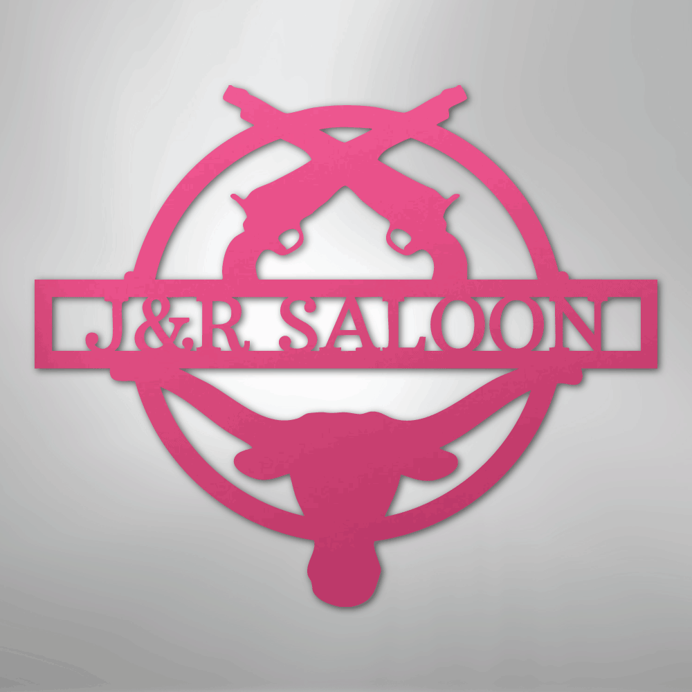 Saloon Monogram Personalized Steel Metal Sign Wall ArtCustomly Gifts