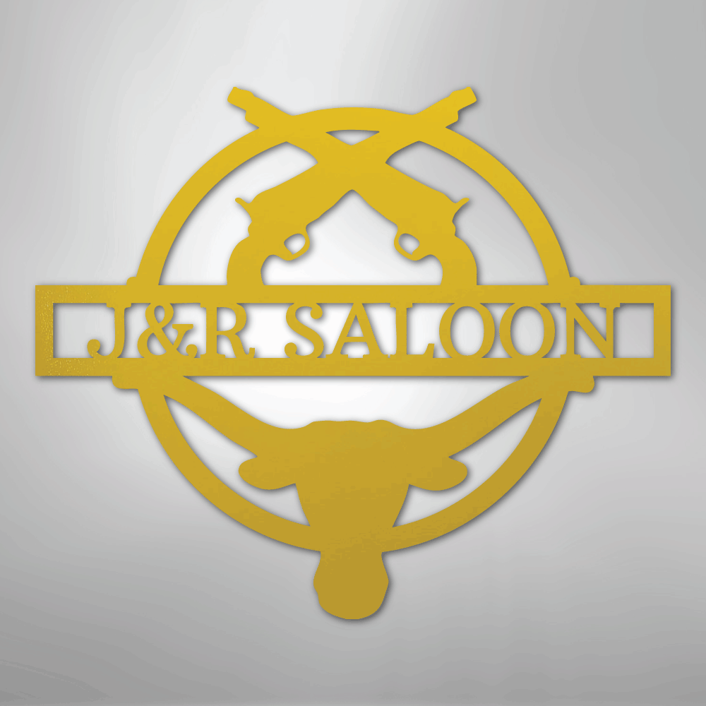 Saloon Monogram Personalized Steel Metal Sign Wall ArtCustomly Gifts