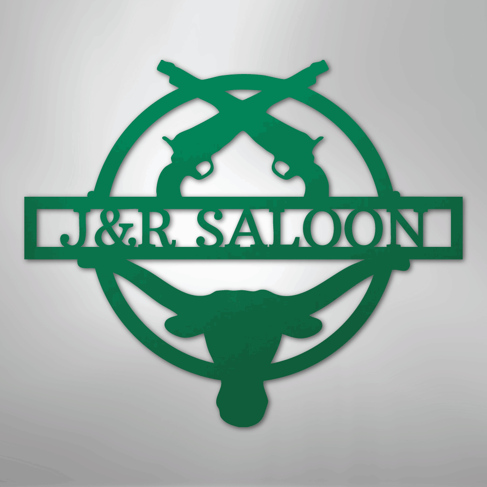 Saloon Monogram Personalized Steel Metal Sign Wall ArtCustomly Gifts