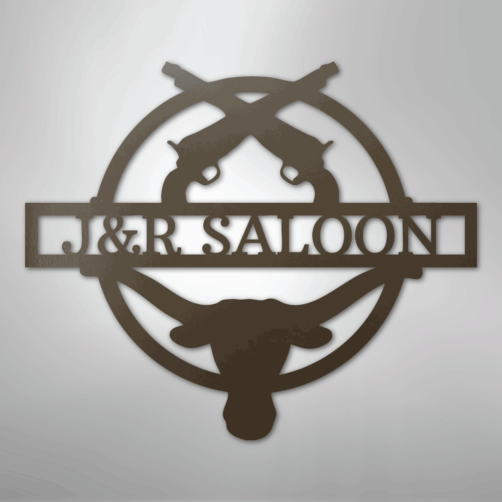 Saloon Monogram Personalized Steel Metal Sign Wall ArtCustomly Gifts