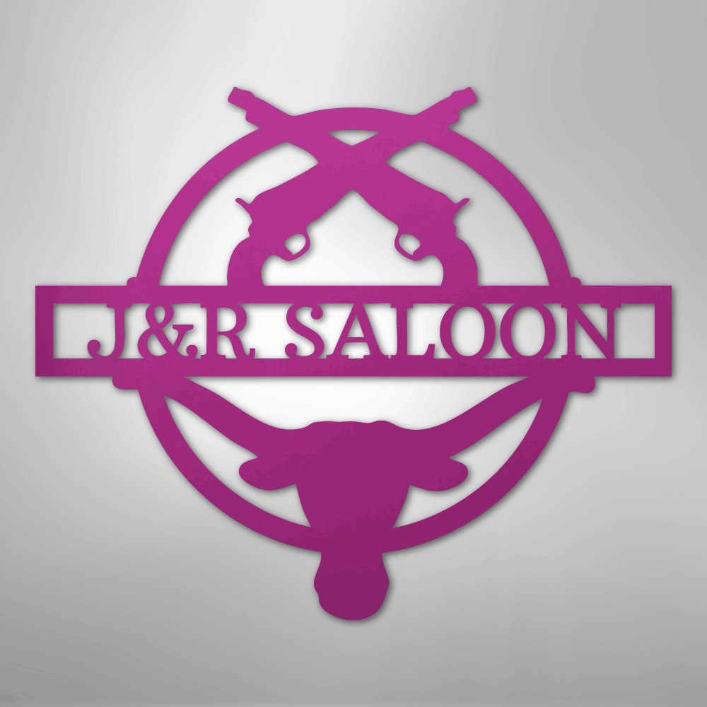 Saloon Monogram Personalized Steel Metal Sign Wall ArtCustomly Gifts