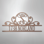 Scroll Personalized Family Initial Monogram Address Steel Metal SignCustomly Gifts