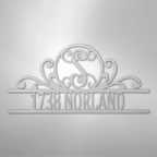 Scroll Personalized Family Initial Monogram Address Steel Metal SignCustomly Gifts