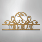 Scroll Personalized Family Initial Monogram Address Steel Metal SignCustomly Gifts