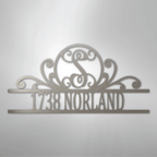 Scroll Personalized Family Initial Monogram Address Steel Metal SignCustomly Gifts