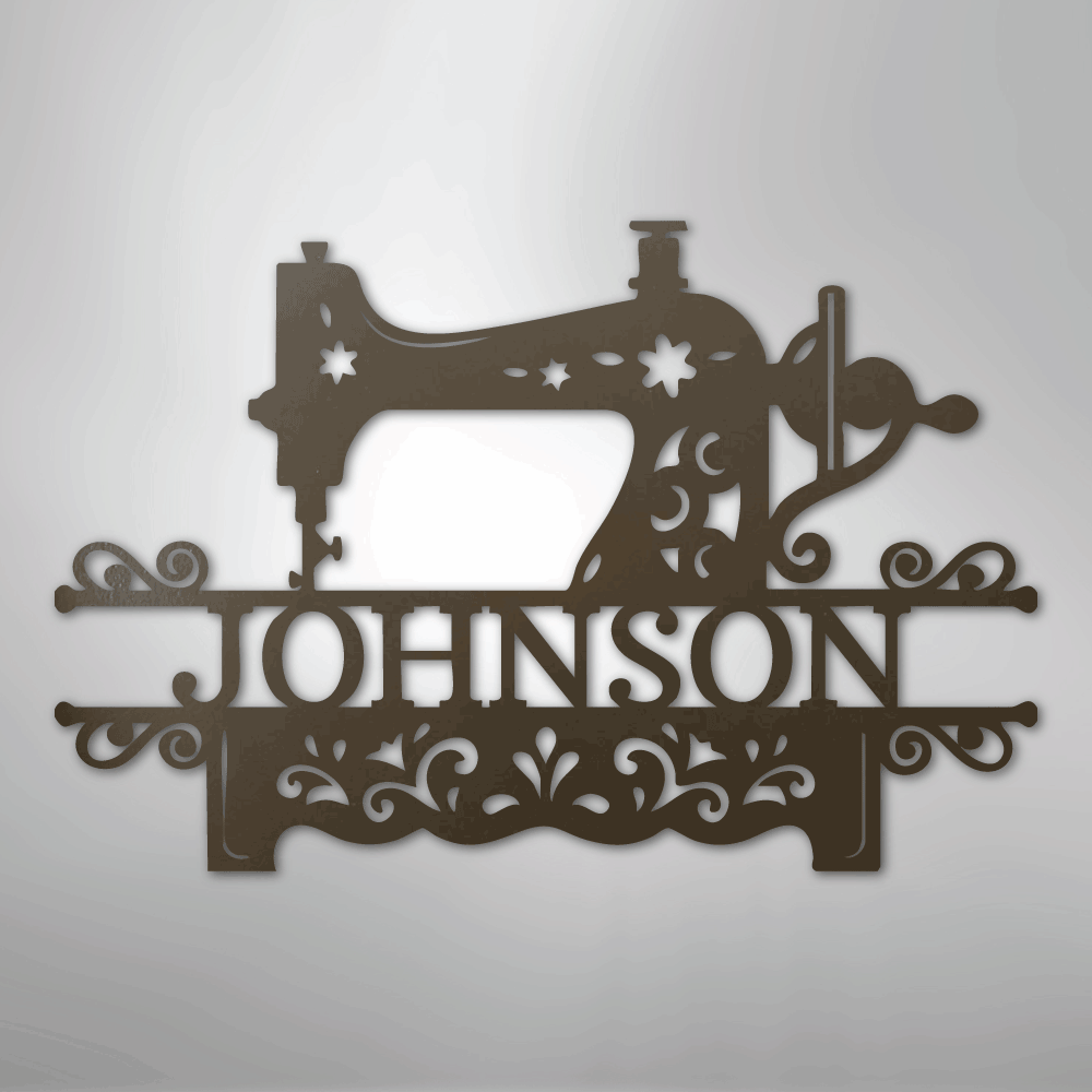 Sewing Monogram Personalized Steel Metal Sign Wall ArtCustomly Gifts