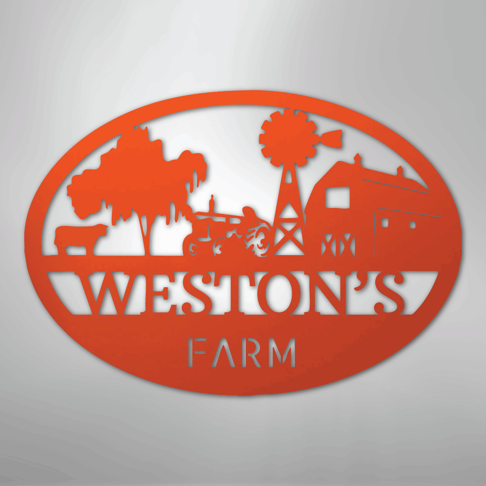 Simple Farm Personalized Steel Metal Sign Wall ArtCustomly Gifts