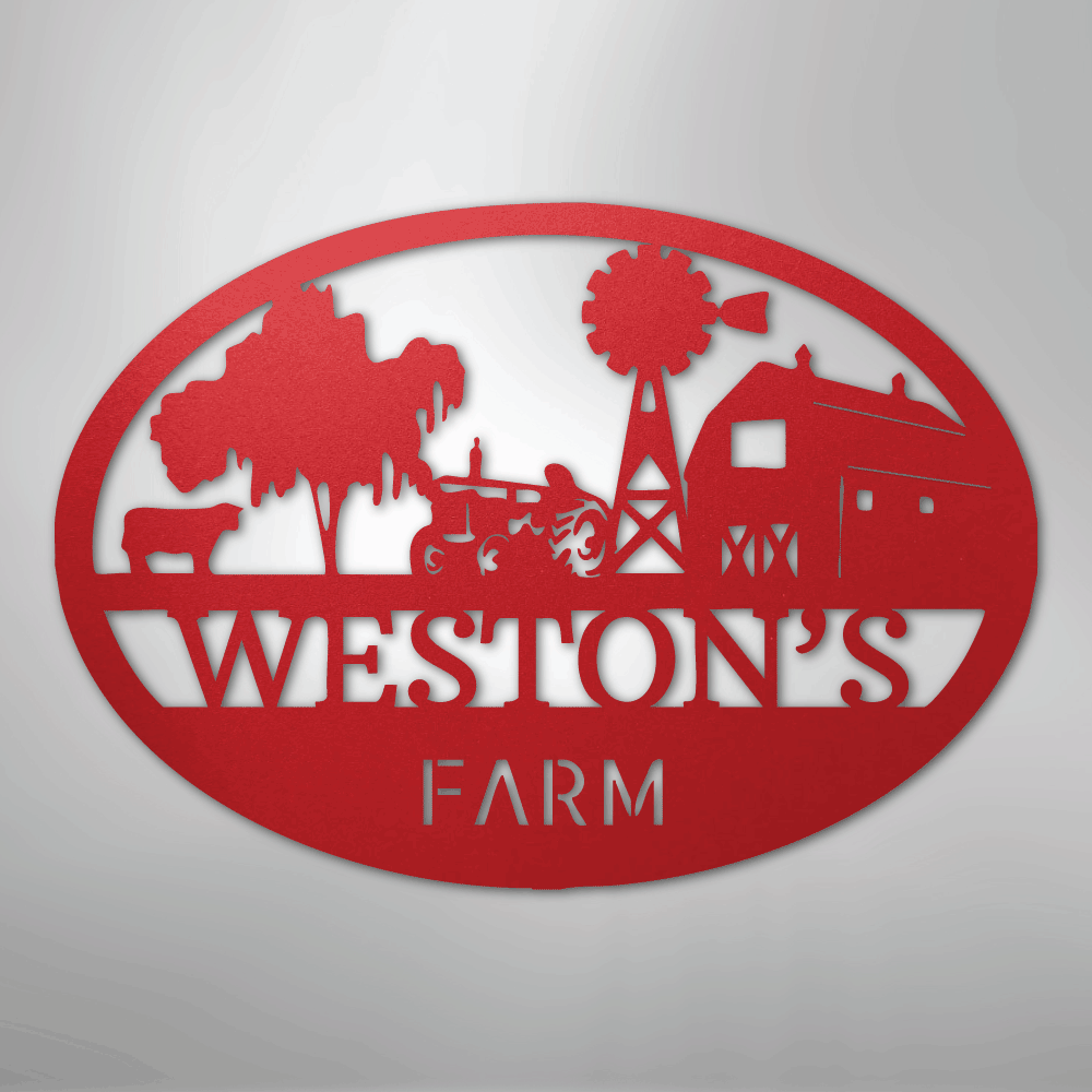 Simple Farm Personalized Steel Metal Sign Wall ArtCustomly Gifts