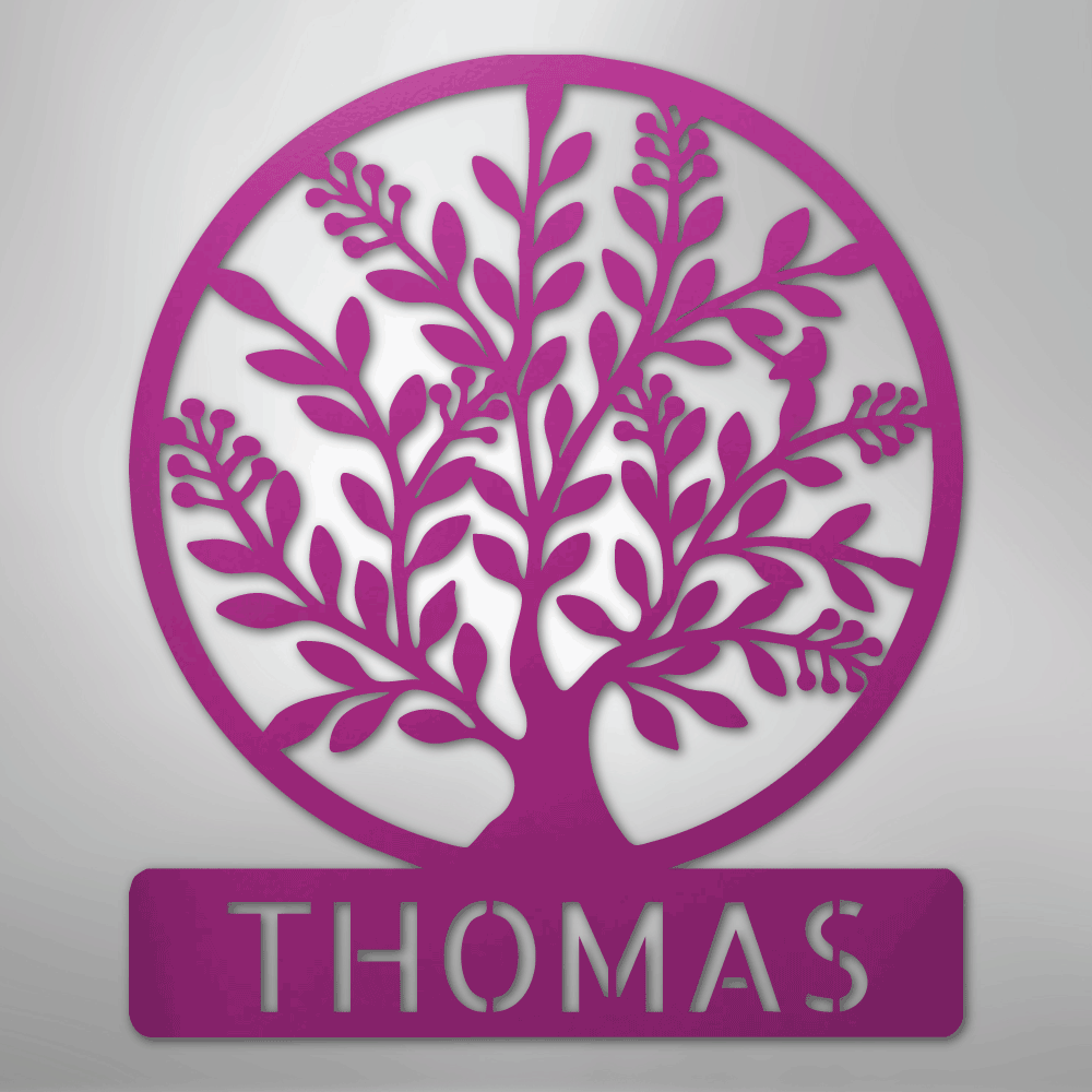 Simple Tree Personalized Steel Metal Sign Wall ArtCustomly Gifts