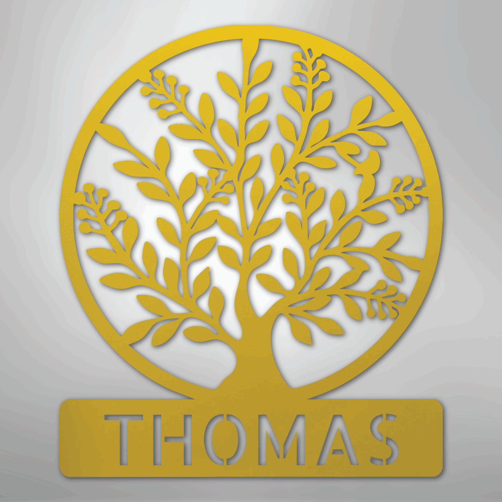 Simple Tree Personalized Steel Metal Sign Wall ArtCustomly Gifts