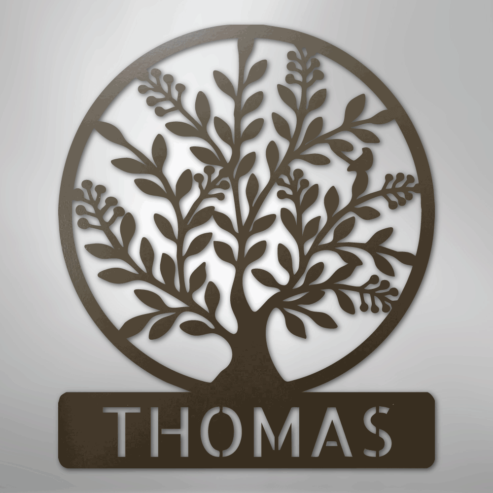 Simple Tree Personalized Steel Metal Sign Wall ArtCustomly Gifts
