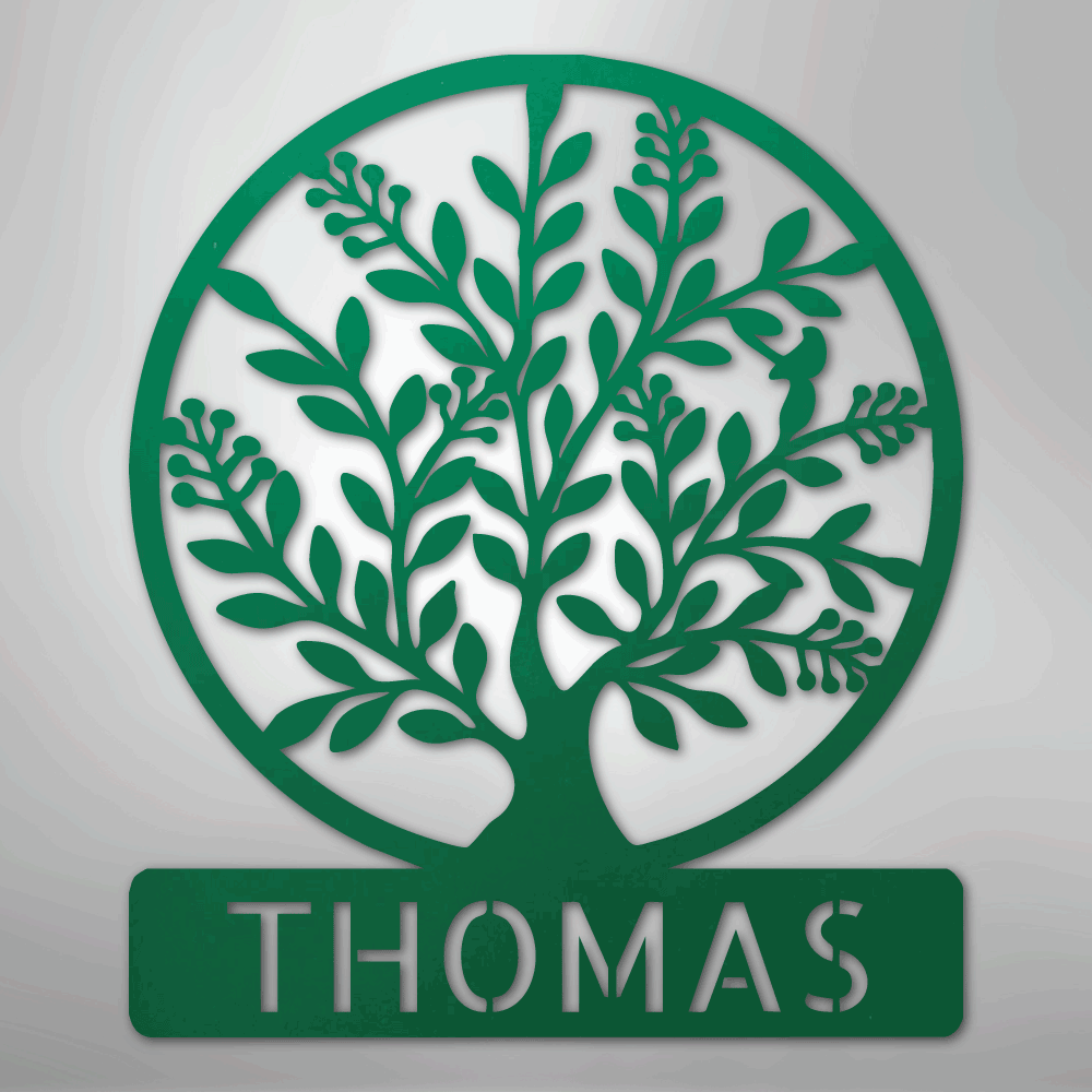 Simple Tree Personalized Steel Metal Sign Wall ArtCustomly Gifts
