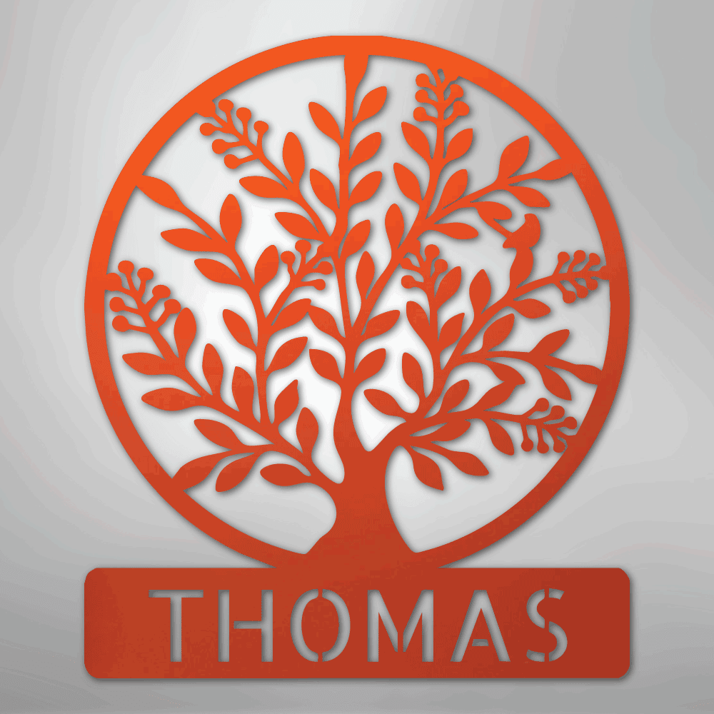 Simple Tree Personalized Steel Metal Sign Wall ArtCustomly Gifts