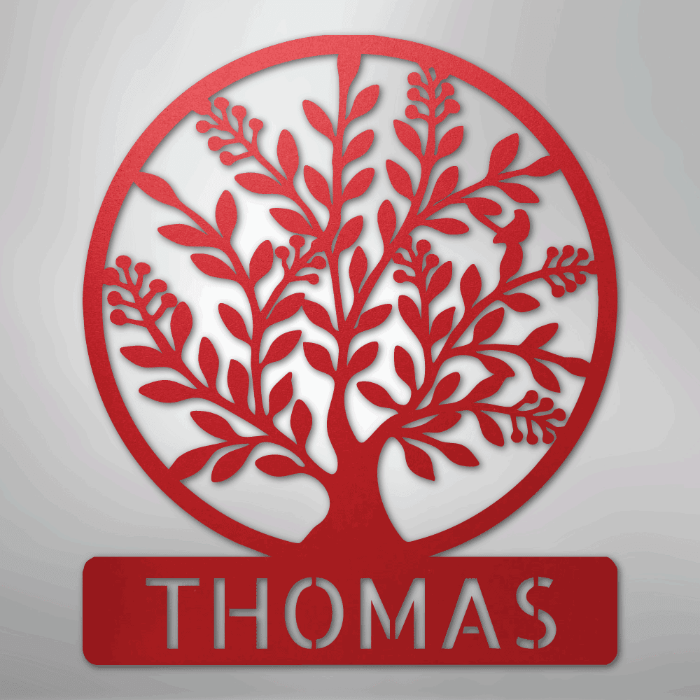 Simple Tree Personalized Steel Metal Sign Wall ArtCustomly Gifts