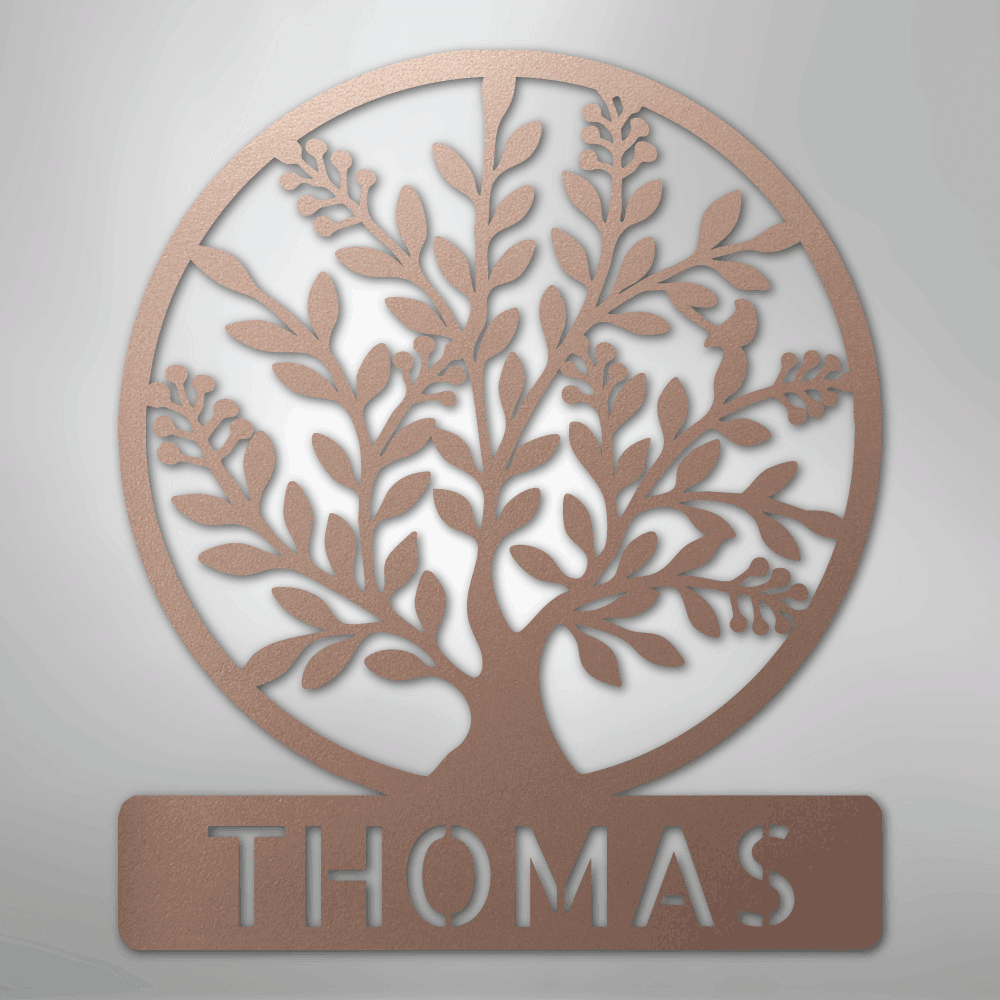 Simple Tree Personalized Steel Metal Sign Wall ArtCustomly Gifts