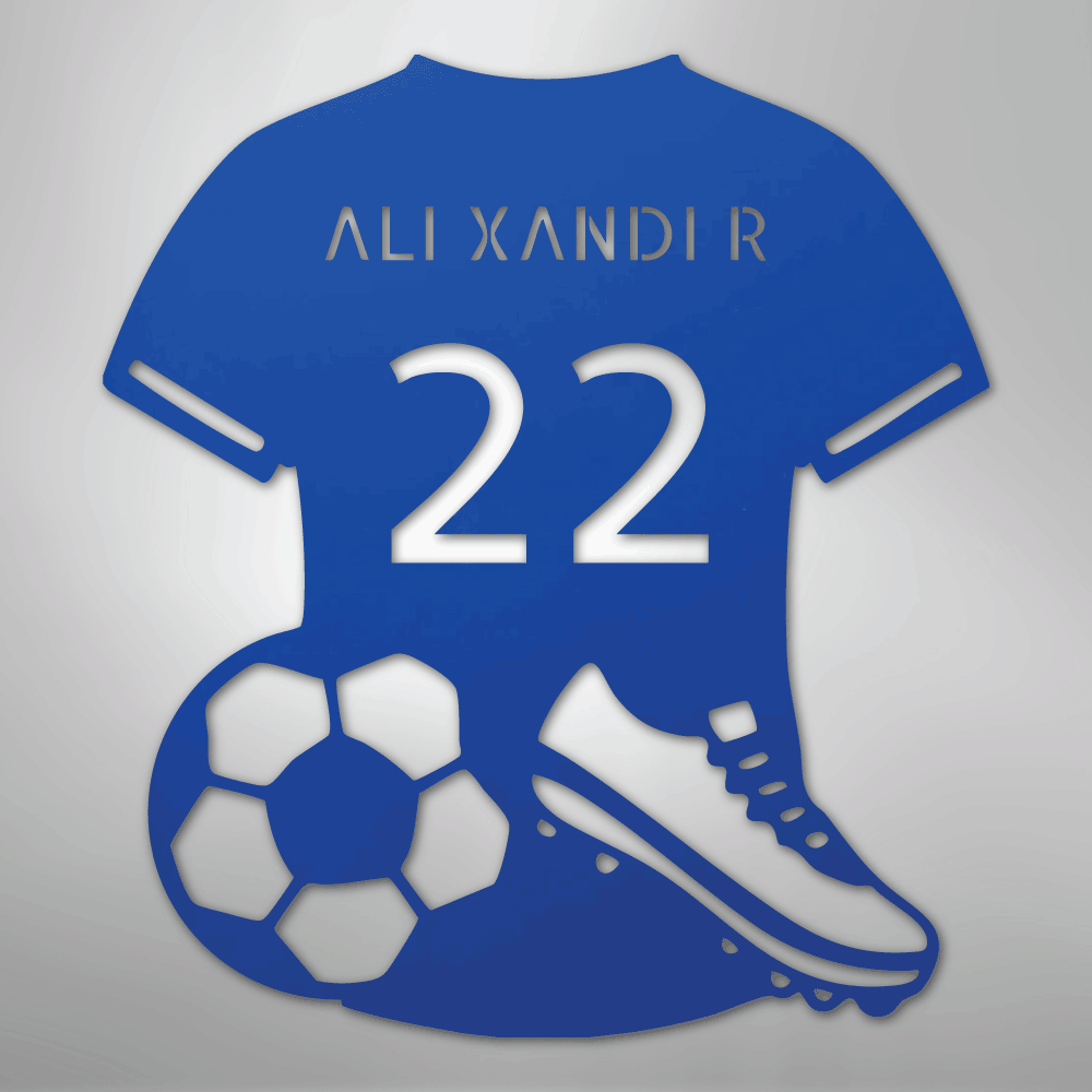 Soccer Jersey Personalized Name Number Steel Metal Wall ArtCustomly Gifts