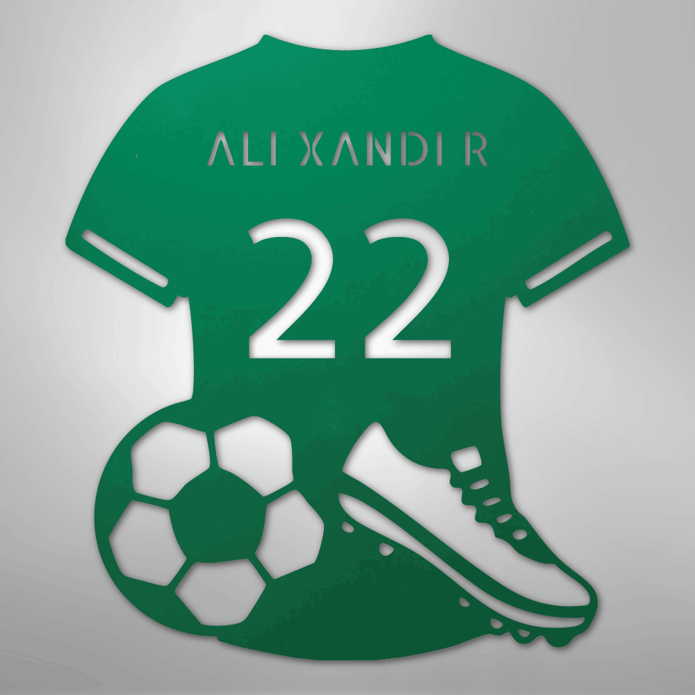 Soccer Jersey Personalized Name Number Steel Metal Wall ArtCustomly Gifts
