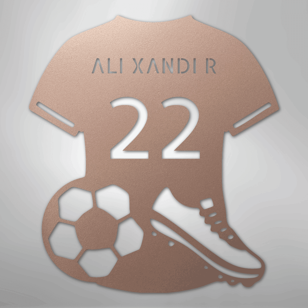 Soccer Jersey Personalized Name Number Steel Metal Wall ArtCustomly Gifts