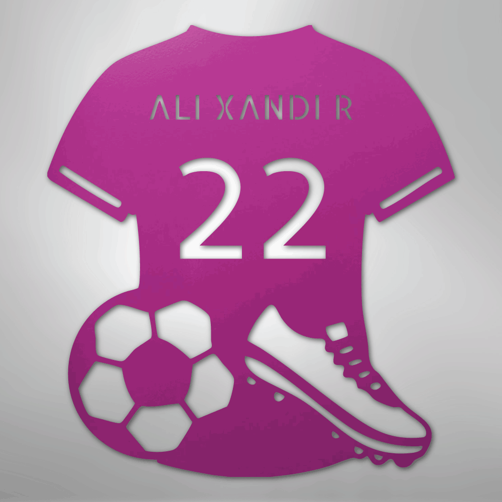 Soccer Jersey Personalized Name Number Steel Metal Wall ArtCustomly Gifts