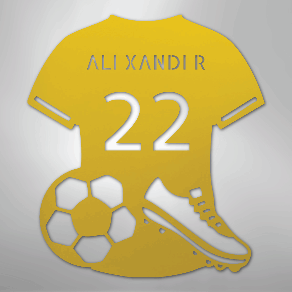 Soccer Jersey Personalized Name Number Steel Metal Wall ArtCustomly Gifts