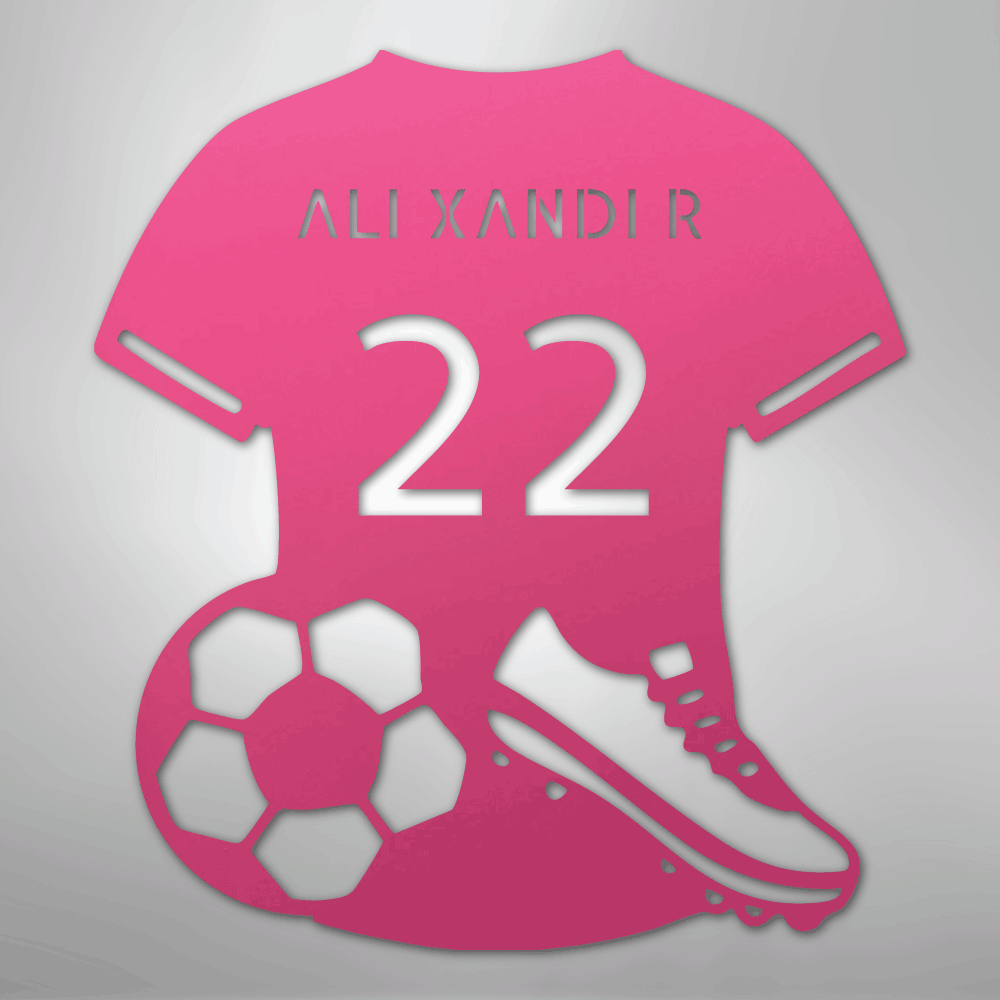 Soccer Jersey Personalized Name Number Steel Metal Wall ArtCustomly Gifts