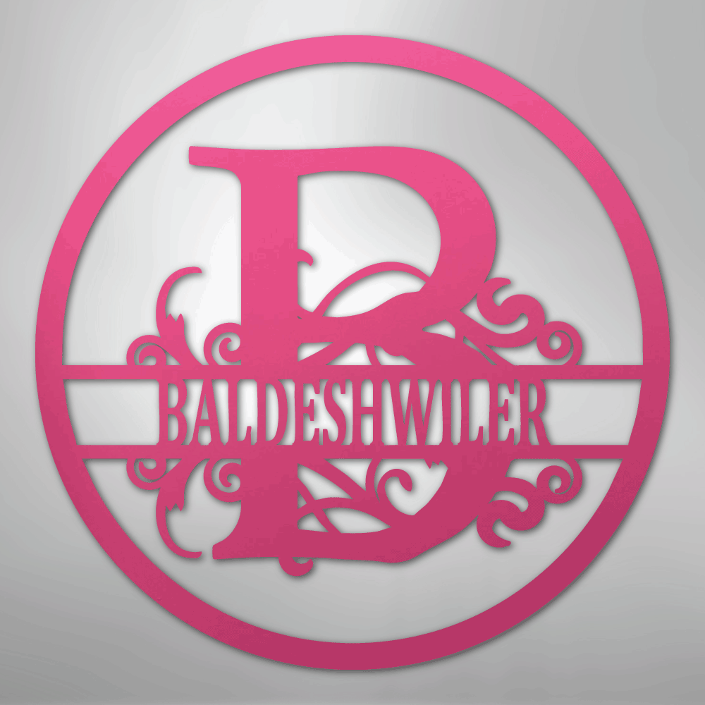Split Circle Personalized Monogram and Name Steel Metal SignCustomly Gifts