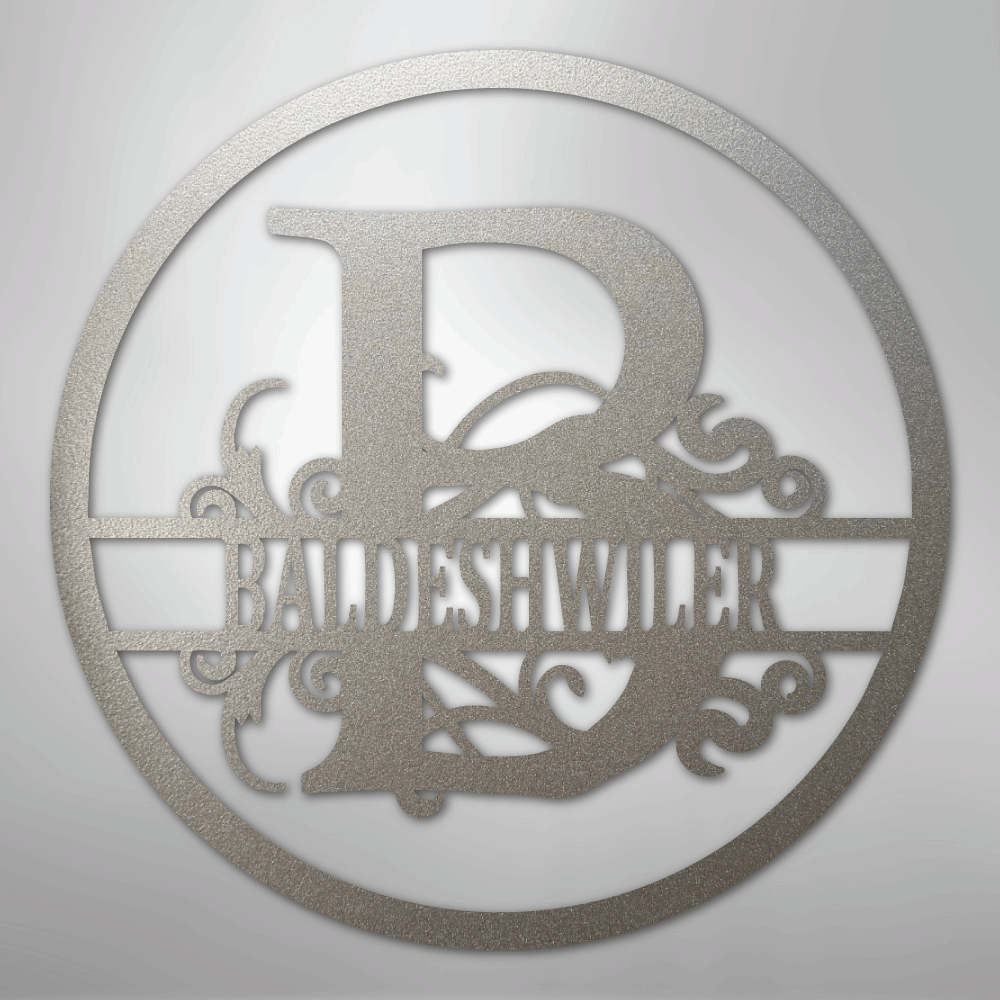 Split Circle Personalized Monogram and Name Steel Metal SignCustomly Gifts
