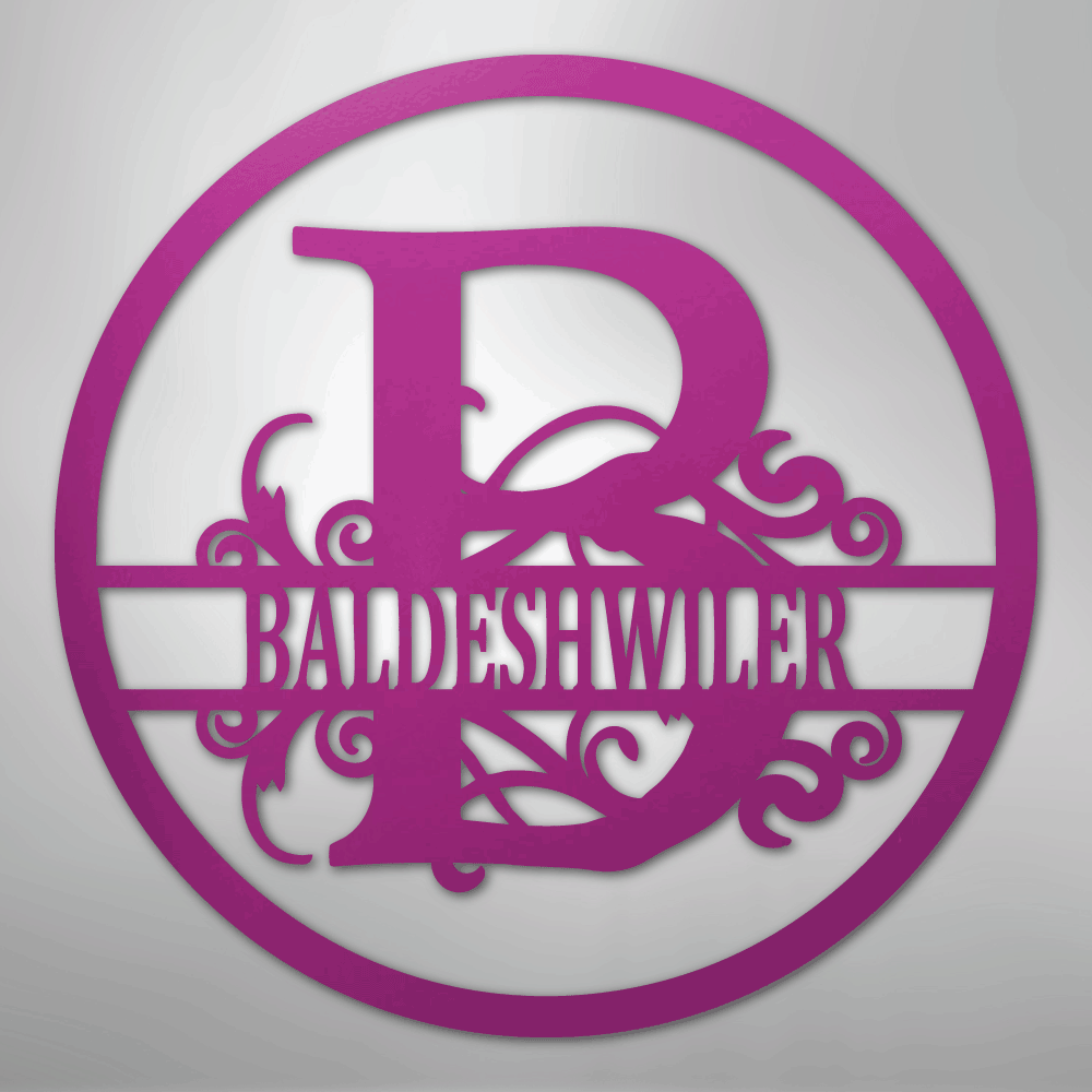Split Circle Personalized Monogram and Name Steel Metal SignCustomly Gifts