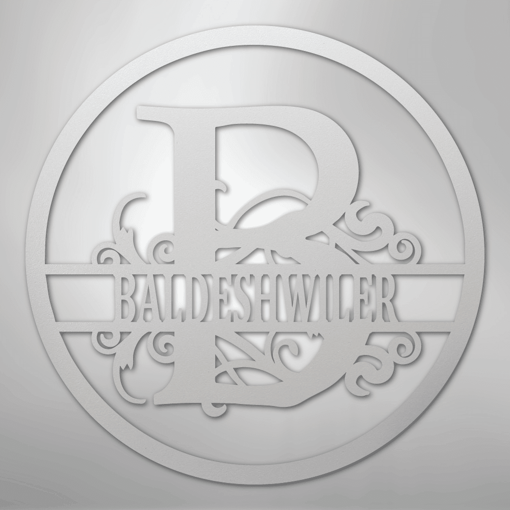 Split Circle Personalized Monogram and Name Steel Metal SignCustomly Gifts