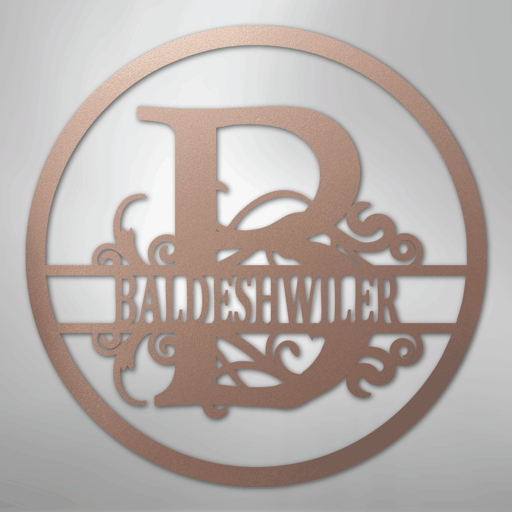 Split Circle Personalized Monogram and Name Steel Metal SignCustomly Gifts