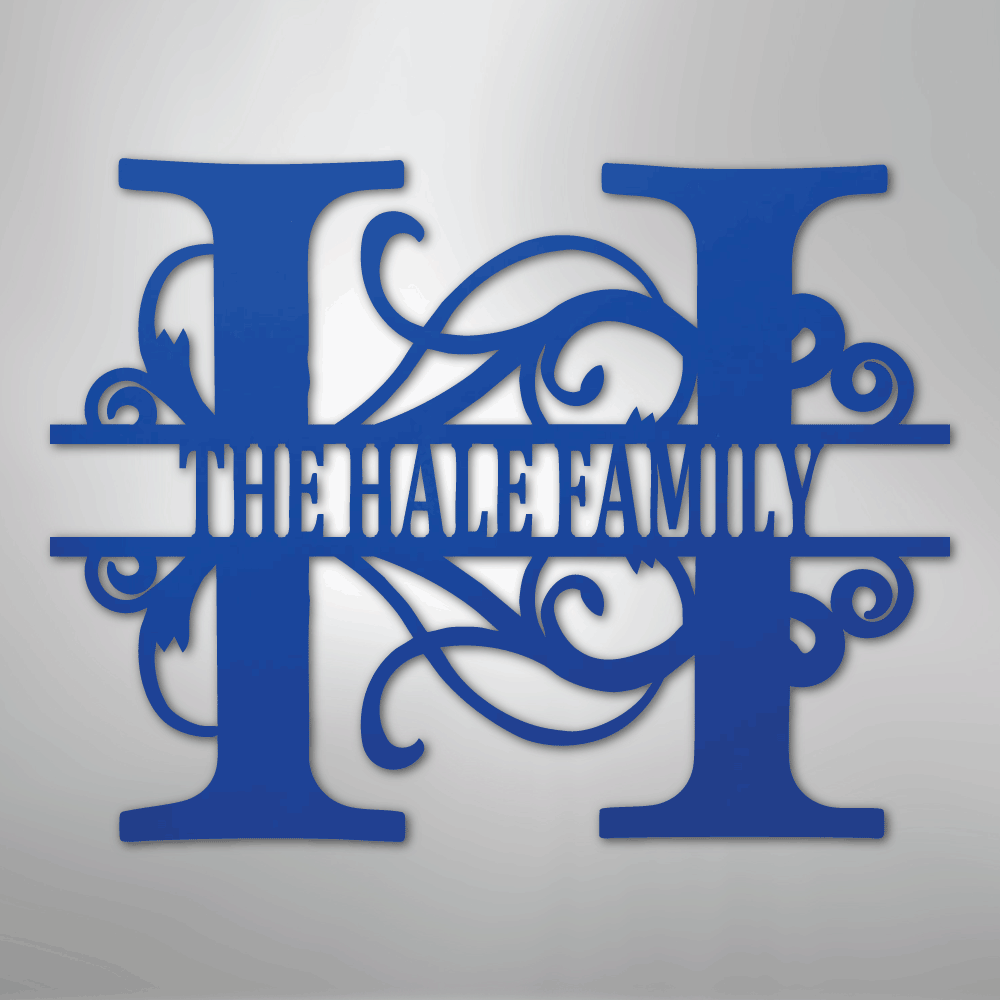 Split Letter Personalized Monogram and Name Steel Metal SignCustomly Gifts