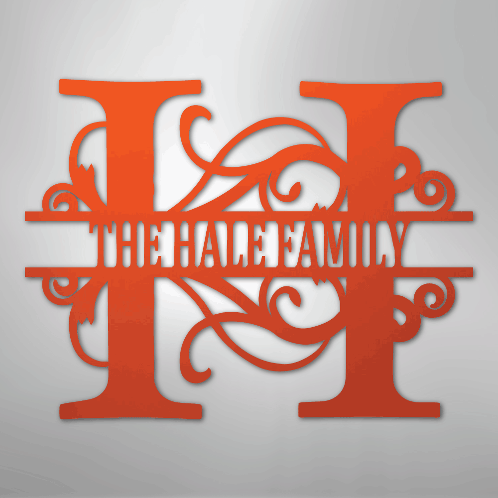 Split Letter Personalized Monogram and Name Steel Metal SignCustomly Gifts