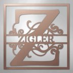 Split Square Personalized Monogram Name Steel Metal SignCustomly Gifts