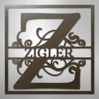 Split Square Personalized Monogram Name Steel Metal SignCustomly Gifts