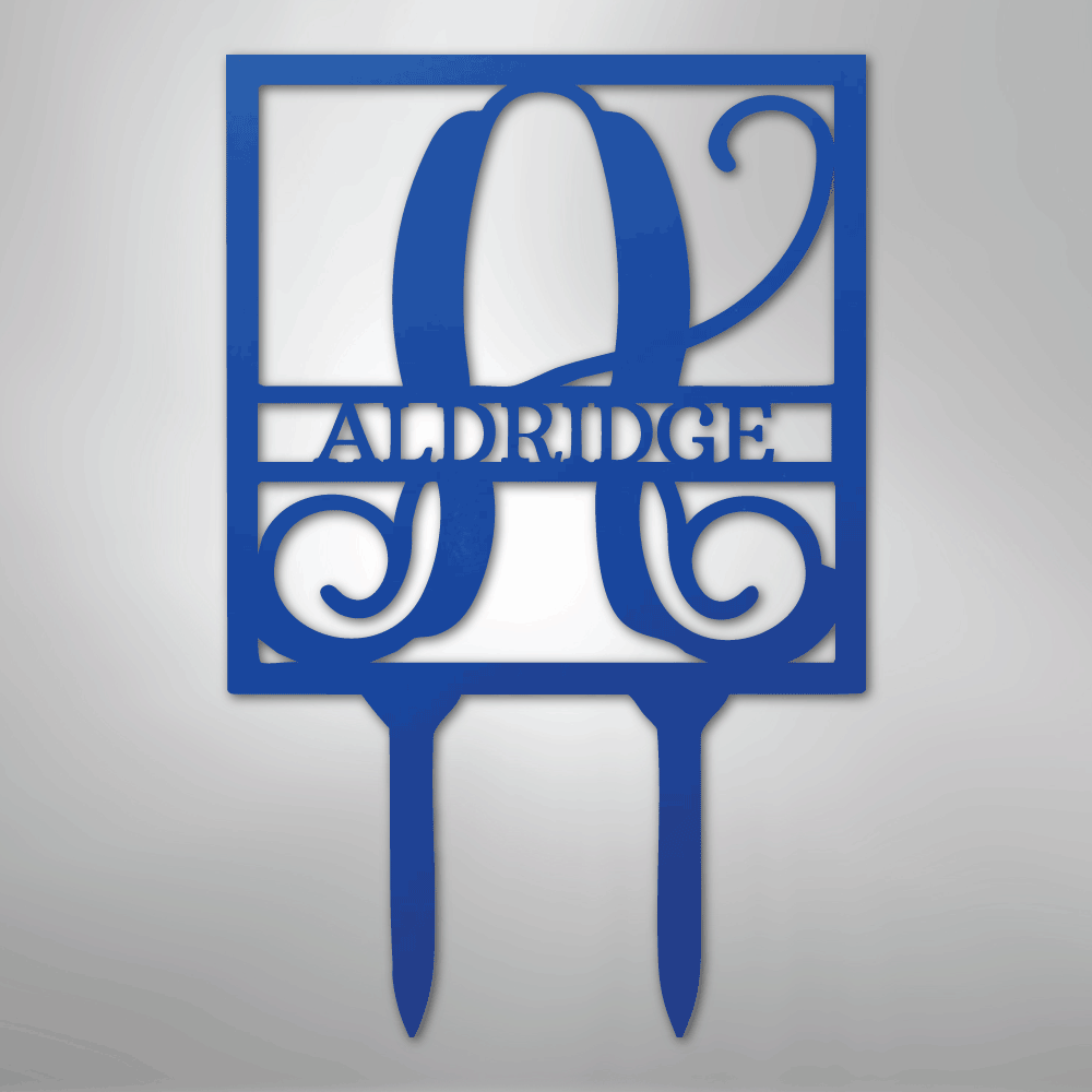 Square Stake Personalized Name Monogram Steel Metal Yard SignCustomly Gifts