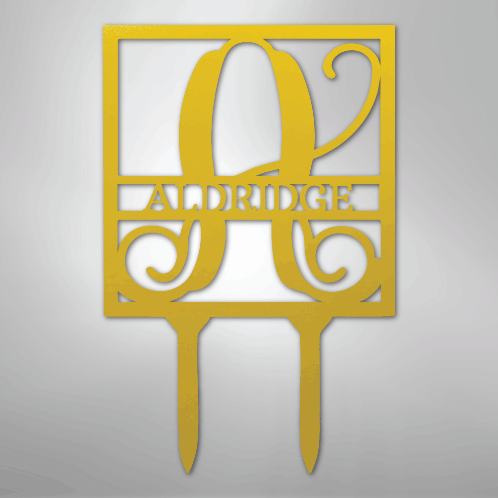 Square Stake Personalized Name Monogram Steel Metal Yard SignCustomly Gifts