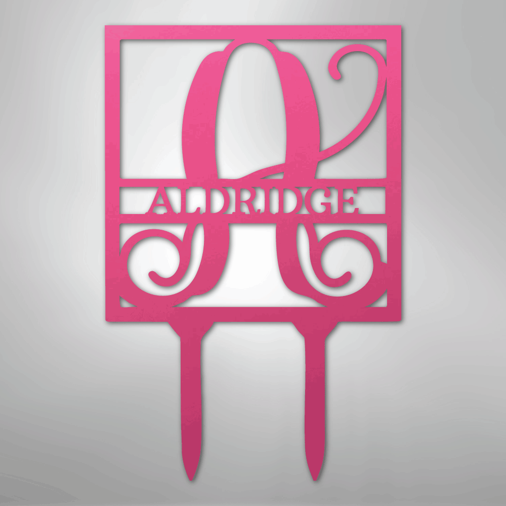 Square Stake Personalized Name Monogram Steel Metal Yard SignCustomly Gifts