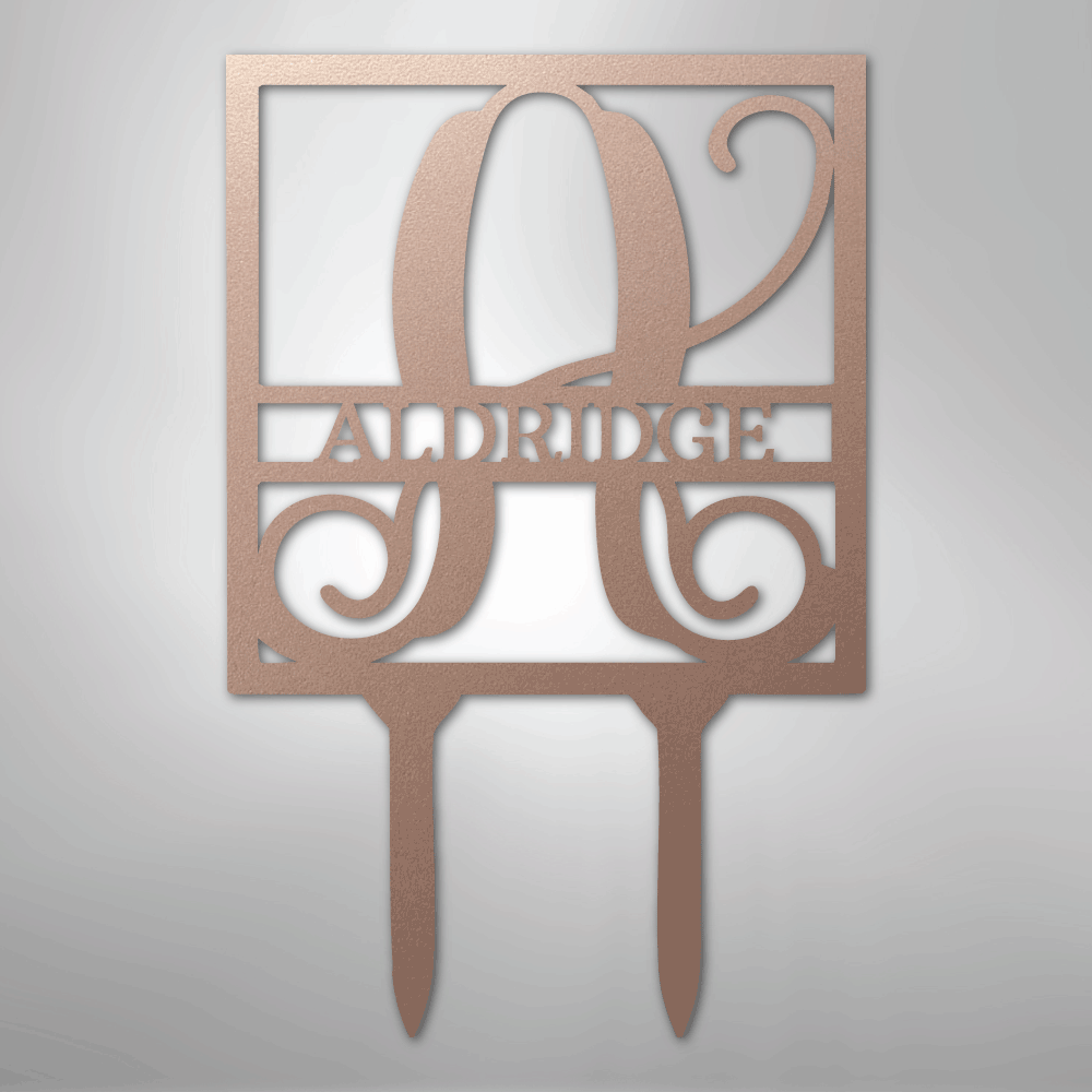 Square Stake Personalized Name Monogram Steel Metal Yard SignCustomly Gifts