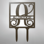 Square Stake Personalized Name Monogram Steel Metal Yard SignCustomly Gifts