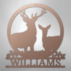 Stag and Doe Personalized Name Steel Metal Sign Wall ArtCustomly Gifts